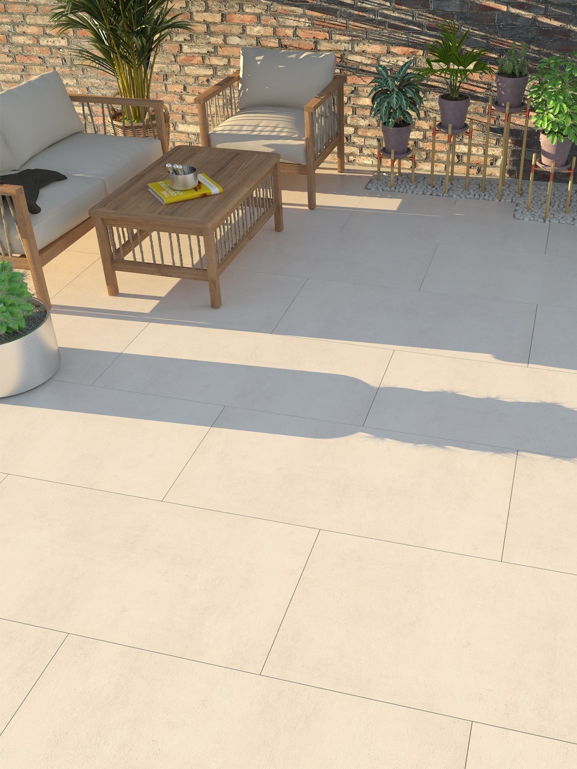Eclipse Ivory Virtue Outdoor Porcelain Paving Slabs - 600x600x20mm