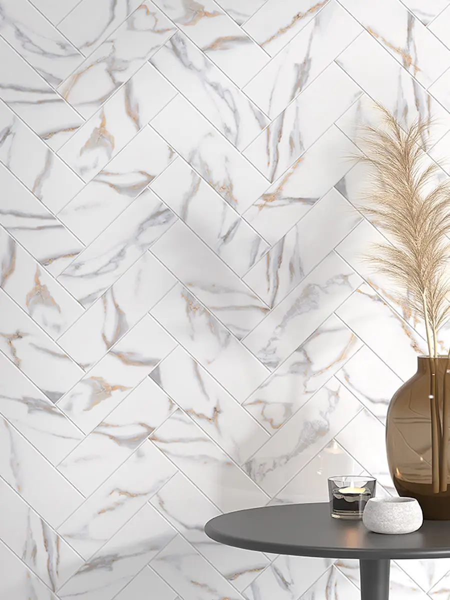 Marble effect tile