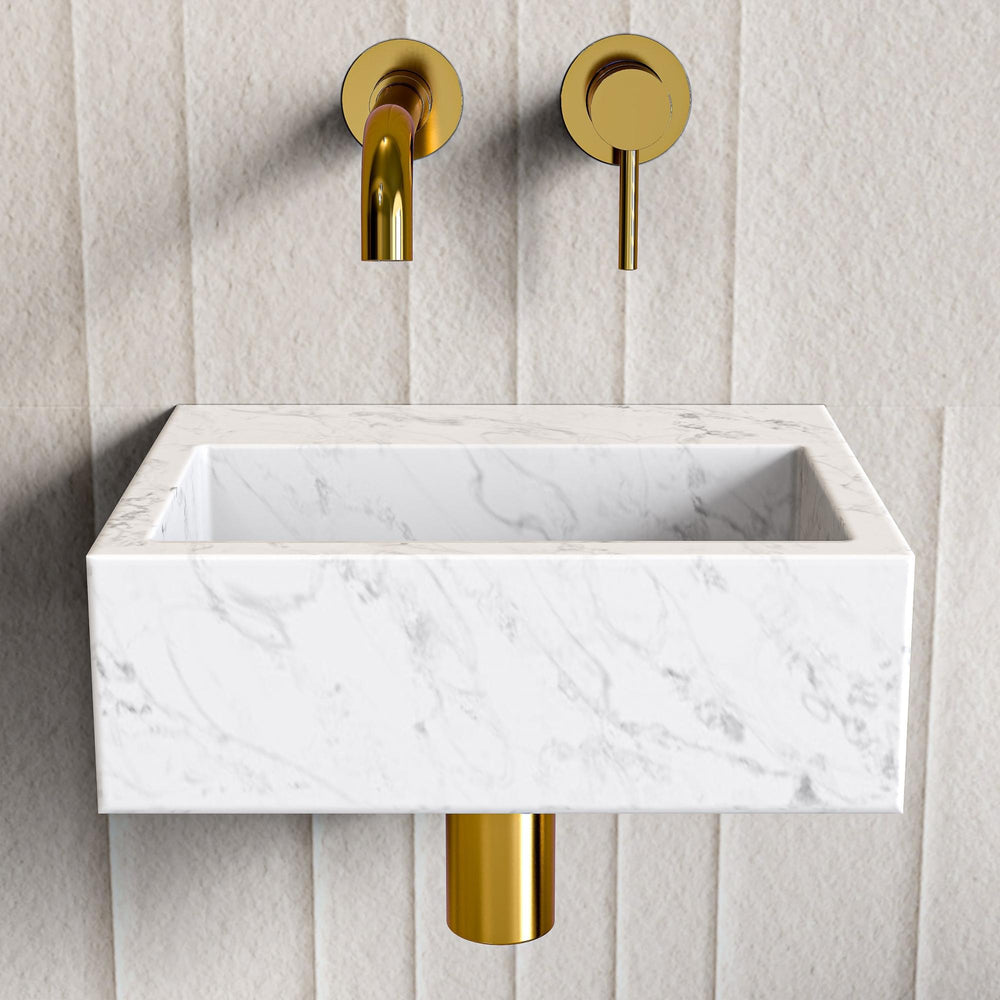 Carrara Marble Wall Hung Basin - 300mm