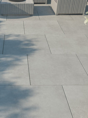 Eclipse Silver Virtue Outdoor Porcelain Paving Slabs - 600x600 Pack