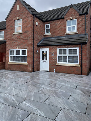 Esparada Grigio Marble Effect Outdoor Porcelain Paving Slabs - 900x600 Pack