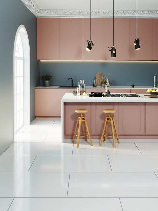 Everest White Gloss Porcelain Tile - 1200x600mm