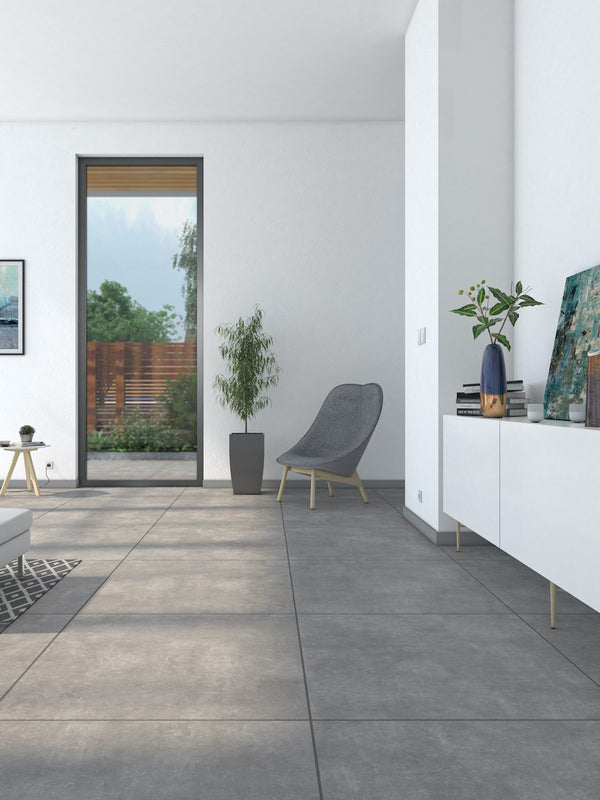 Eclipse Anthracite Porcelain Tile - 600x600mm