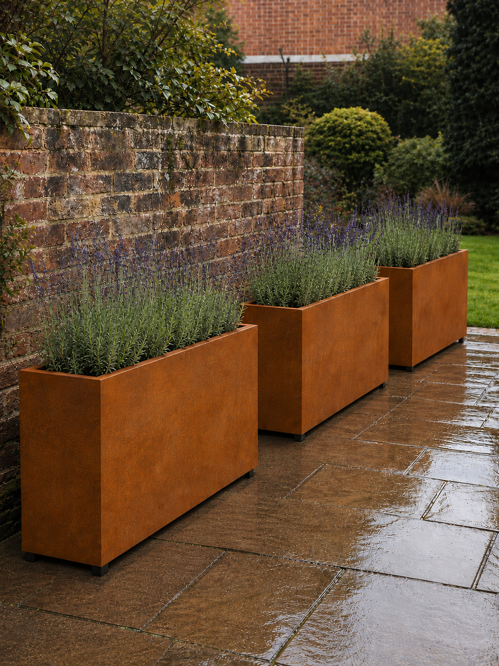 Corten Steel Planter - 900x300x600mm - Pre-Rusted