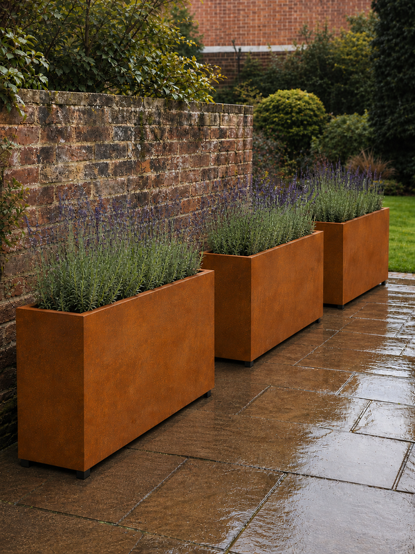 Corten Steel Planter - 900x300x600mm - Pre-Rusted