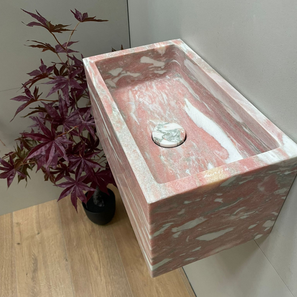 Rosa Norvegia Marble Wall Hung Basin - 390mm