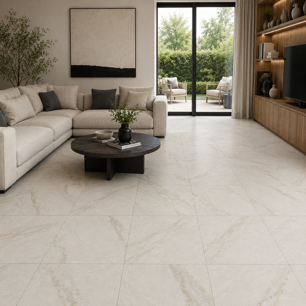 Lusso Gold Marble Effect Porcelain Tile - 300x300x12mm
