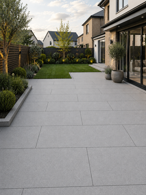 Silver Grey Granite Effect Porcelain Paving Slab - 900x600x20mm
