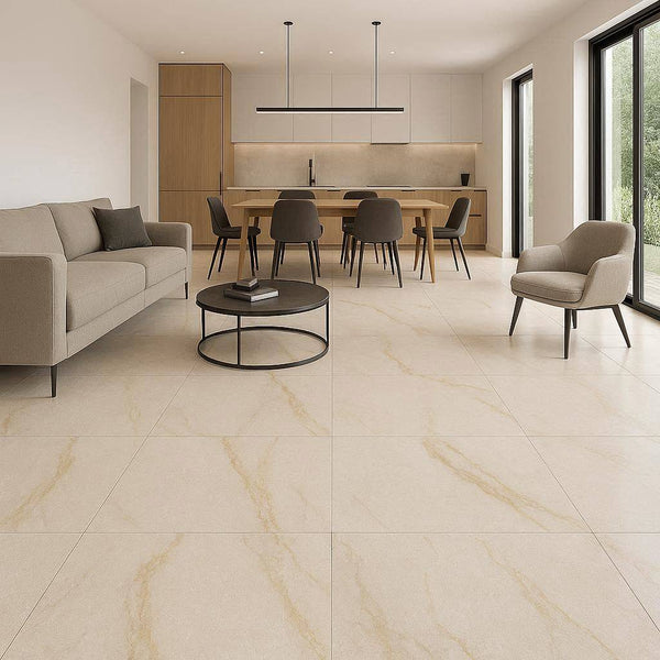 Lusso Gold Marble Effect Porcelain Tile - 300x300x12mm