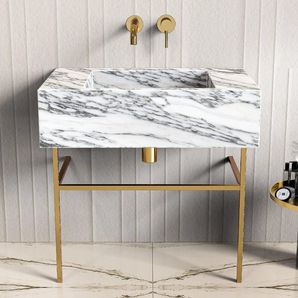 Arabescato Marble Vanity Unit - 600mm