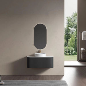 Bali Matt Black Vanity With Side Racks - 900mm