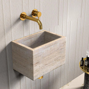 Beige Travertine Wall Hung Basin - 300mm