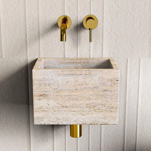 Beige Travertine Wall Hung Basin - 300mm