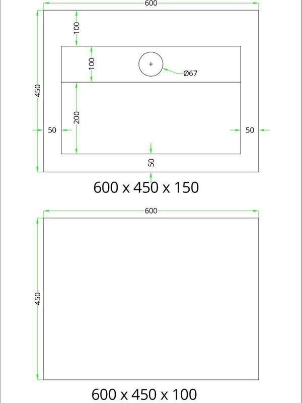 Eunoia Grey Onyx Sink and Shelf - 600mm / 800mm