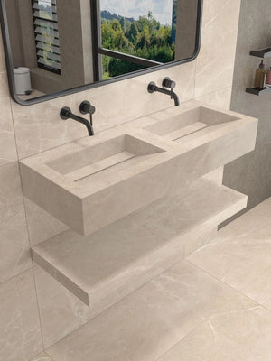 Marfil Ivory Onyx Sink and Shelf - 1200mm