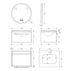  Gold Shelf - 700mm
