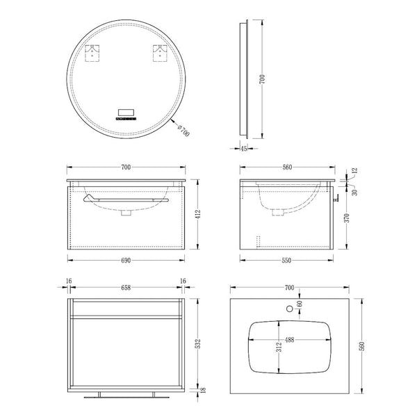  Gold Shelf - 700mm
