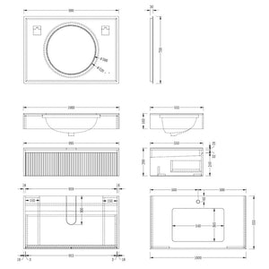 Modena Porcelain Floating Vanity With Soft Touch Drawer - 800mm / 1000mm

