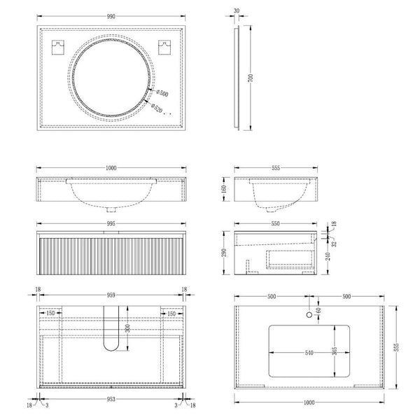 Modena Porcelain Floating Vanity With Soft Touch Drawer - 800mm / 1000mm
