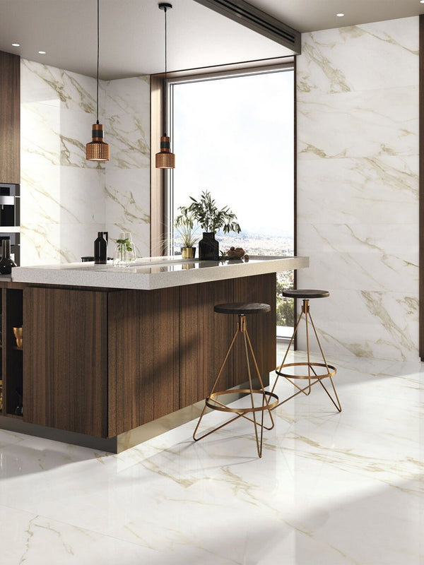 Adagio Gold Marble Porcelain Tile - 1200x600mm
