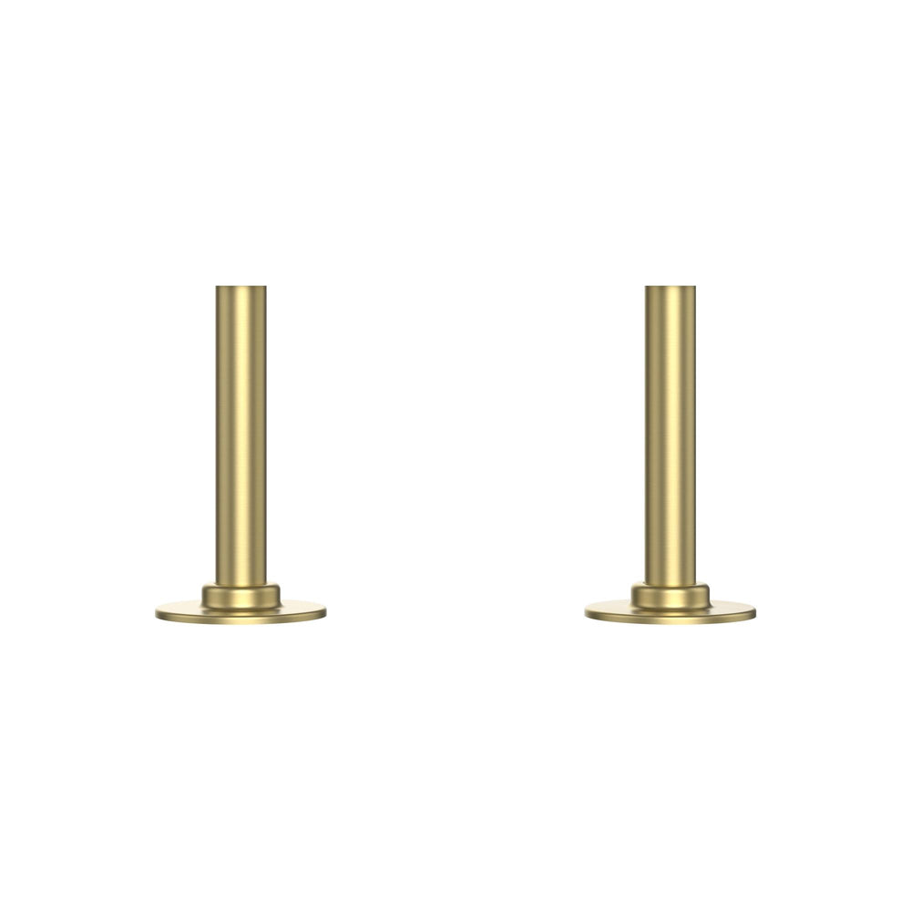 Brushed Brass Pipe Connectors For Heated Towel Rails & Radiators (Pair) -15x100mm