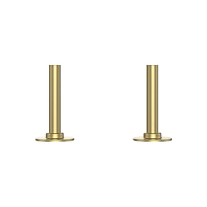 Brushed Brass Pipe Connectors For Heated Towel Rails & Radiators (Pair) -15x100mm