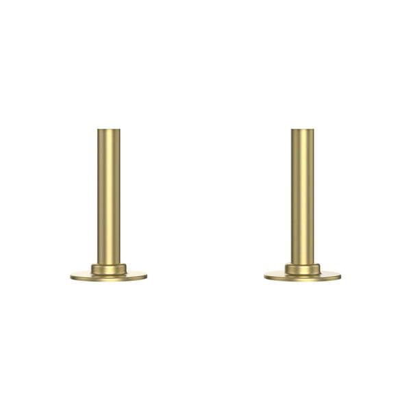 Brushed Brass Pipe Connectors For Heated Towel Rails & Radiators (Pair) -15x100mm