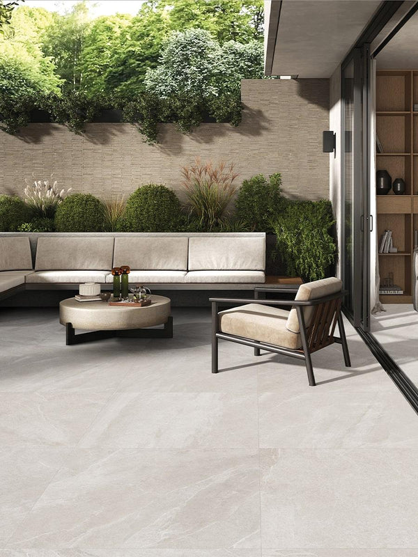 Angers White Italian Outdoor Porcelain Slab - 1000x1000x20mm