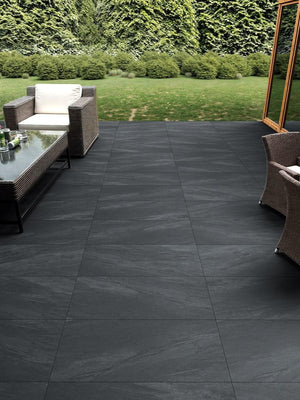 Anthracite Outdoor Porcelain Paving Patio Slabs - 600x600x20mm