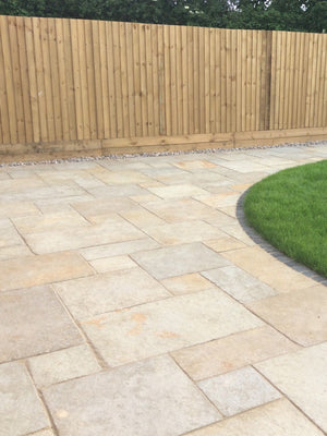 Tandur Yellow Limestone Paving Slabs - Mix Size Patio Pack