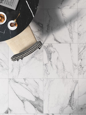 Canova Arabescato Marble Effect Porcelain Tile - 600x600mm