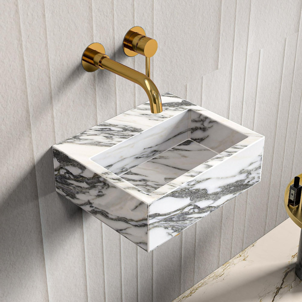 Arabescato Marble Wall Hung Basin - 300mm