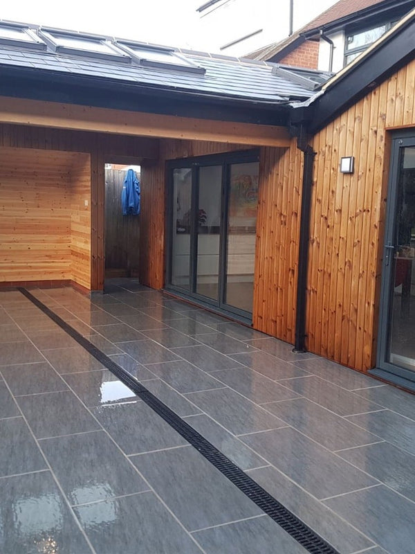 Ardesia Nero Virtue Vitrified Porcelain Paving Slabs - 900x450 Pack