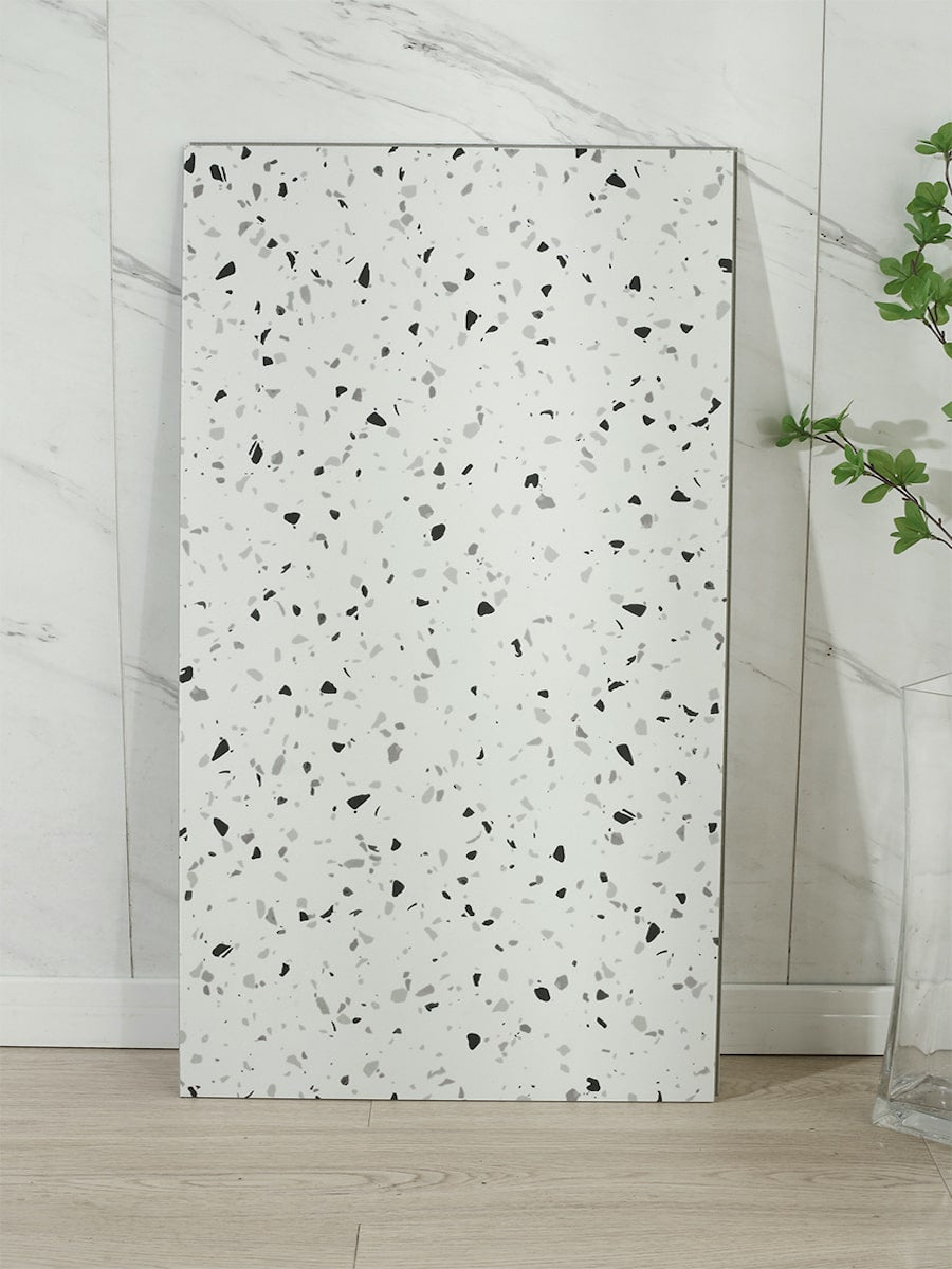 Arezzo White Terrazzo Click Vinyl Floor Tiles - 950x475mm