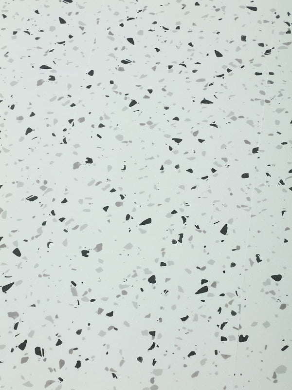 Arezzo White Terrazzo Click Vinyl Floor Tiles - 950x475mm
