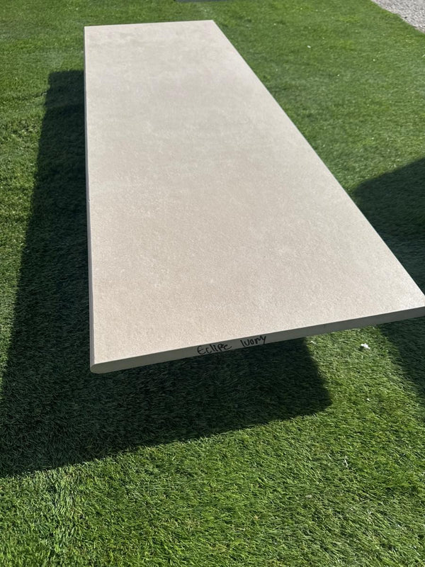 Ark Ivory Porcelain Bullnose Tiles - 1200x300x20mm