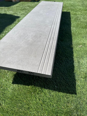 Ark Silver Porcelain Bullnose Tiles - 1200x300x20mm