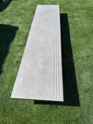 Ark Silver Porcelain Bullnose Tiles - 1200x300x20mm