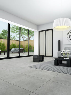 Eclipse Silver Porcelain Tile - 1000x1000mm