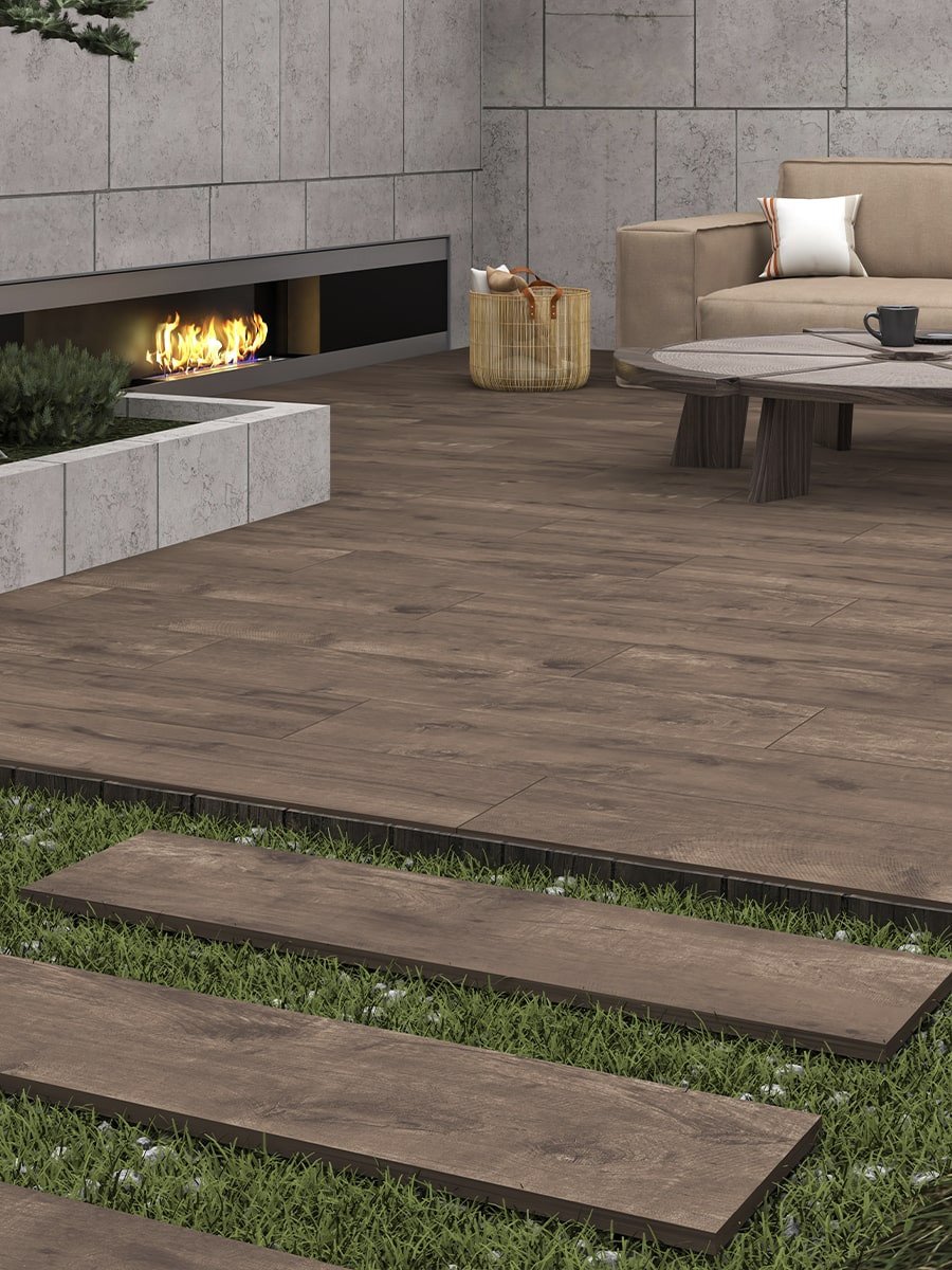 Vintage Wood Effect Outdoor Tile - 1200x300x20mm