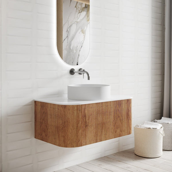 Bali Solid Wood Fluted Vanity With/ Without LED Mirror - 750mm