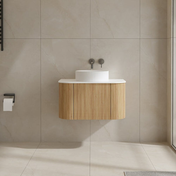 Bali Solid Wood Fluted Vanity - 600mm
