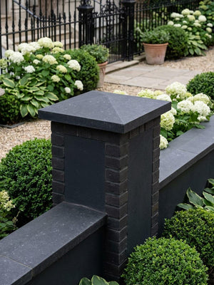 Basalt Black Pyramid Pier Caps - 450x450x60mm