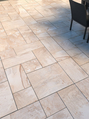 Basalto Beige Outdoor Porcelain Tile - Mix Size Pack