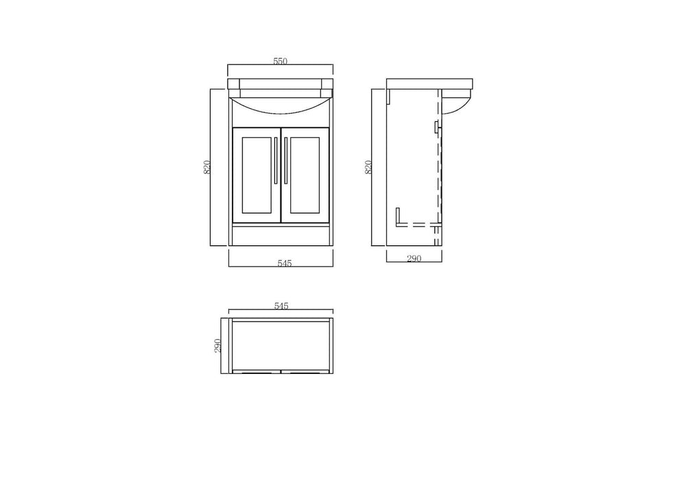 Imperial Sage Green Freestanding Vanity Unit - 600mm