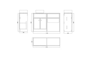 Flair Twilight Blue Combination Bathroom Suite - Vanity Unit with WC unit & Toilet - 1200mm