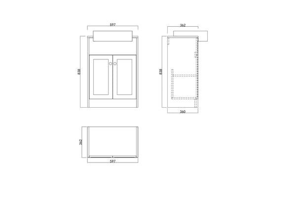 Manor Twilight Blue Freestanding Vanity Unit with Basin Unit - 600mm
