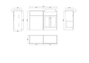 Manor Light Beige Combination Bathroom Suite - Vanity Unit with WC unit & Toilet - 1200mm
