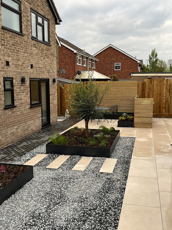 Beige Sawn Sandstone Effect Porcelain Paving Slabs - 1200x600 Pack