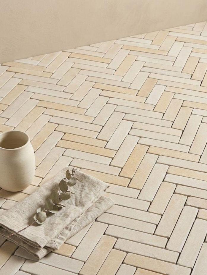 Beige Smooth Sandstone Slim Sett Pavers - 200x50x40mm